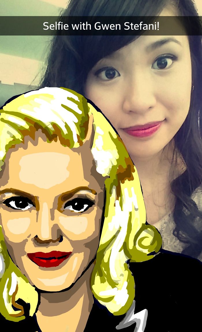 I Take Selfies With Celebrities Using Snapchat Drawing Tools