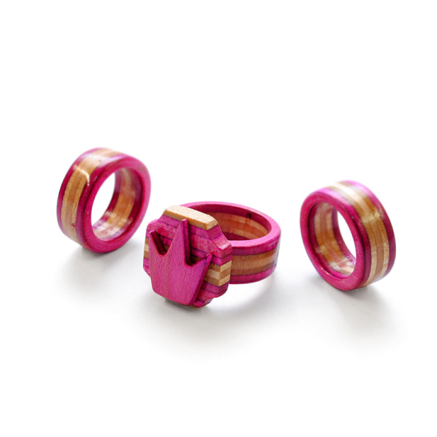 Rings Out Of Recycled Skateboards