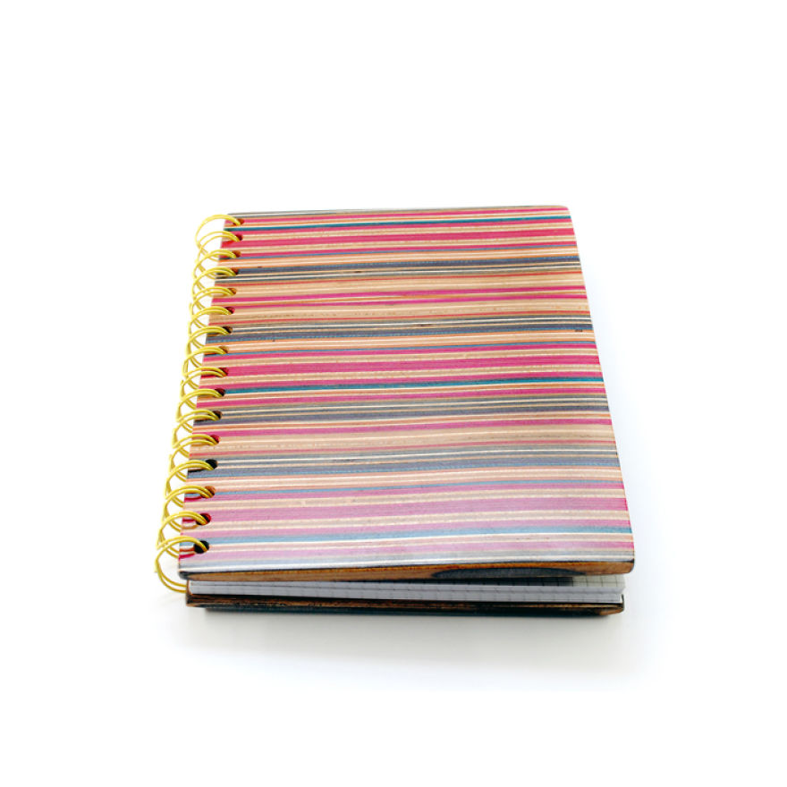 Notebook Cover Out Of Recycled Skateboards