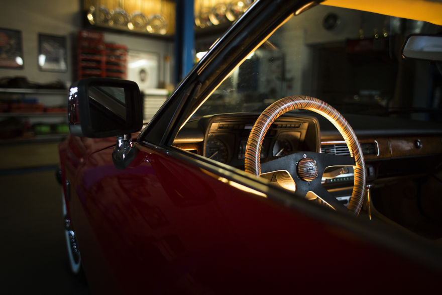 Steering Wheel Out Of Recycled Skateboards Fitted In Jaguar