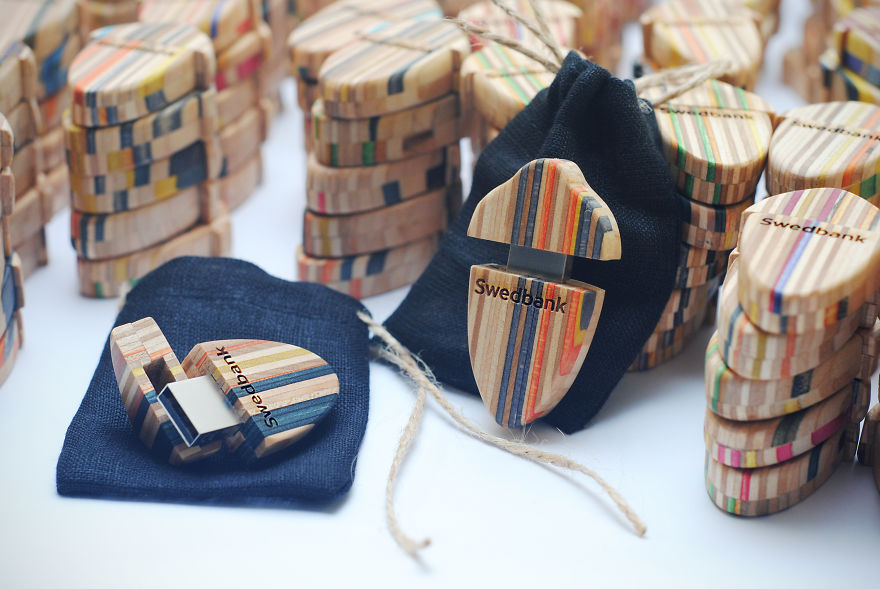 Usb Sticks Out Of Recycled Skateboards