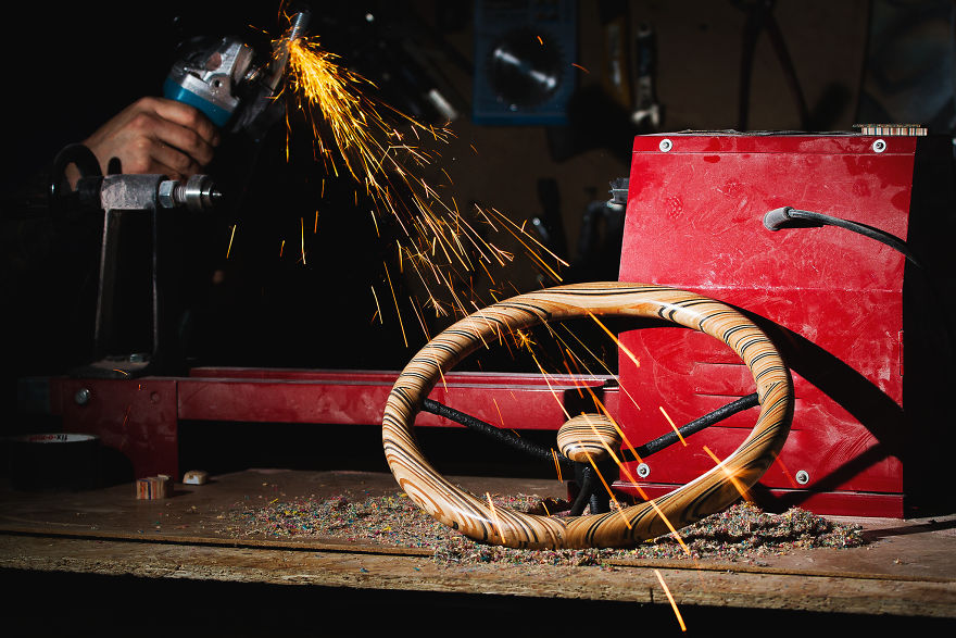 Steering Wheel Out Of Recycled Skateboards