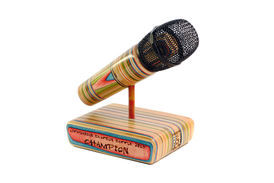 Trophy Out Of Recycled Skateboards