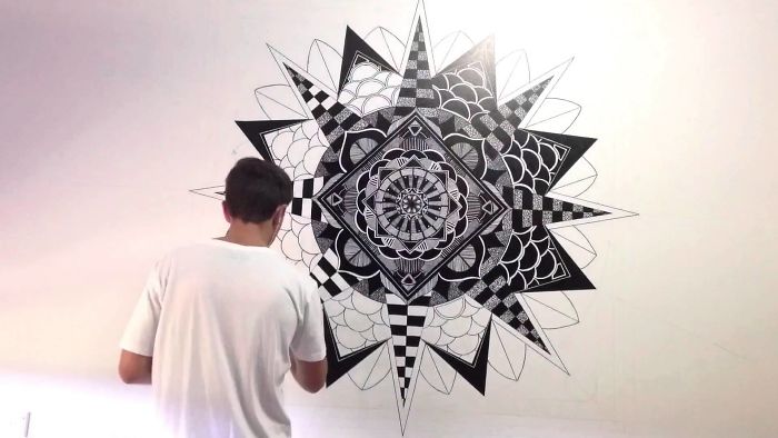 Geo-Circle Wall Mural Time-Lapse By Samuel J Art
