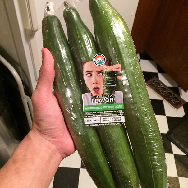 The Kid's Face On This Cucumber Packaging Makes Me Uncomfortable