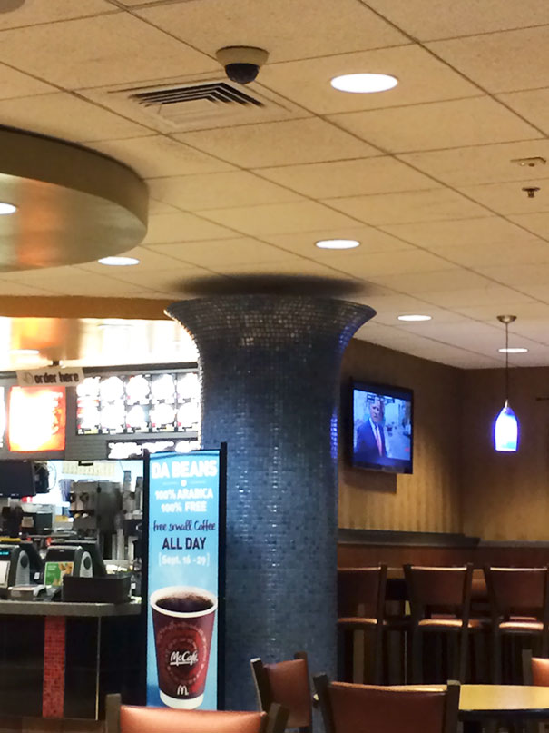 This McDonalds Column Doesn't Touch The Ceiling