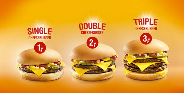 The Cheese Placement On The Triple Cheeseburger