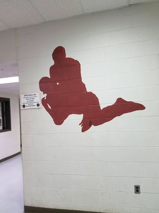 This Wrestling Painting At A High School