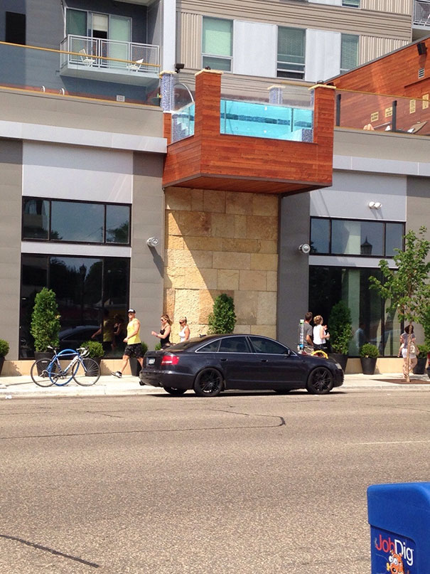 I Found A Pool Above The Sidewalk Today
