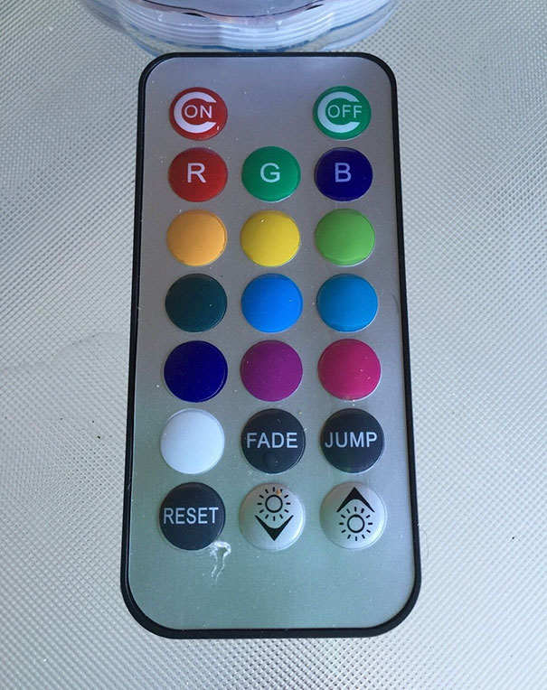 This Remote Has A Red On Button And Green Off Button