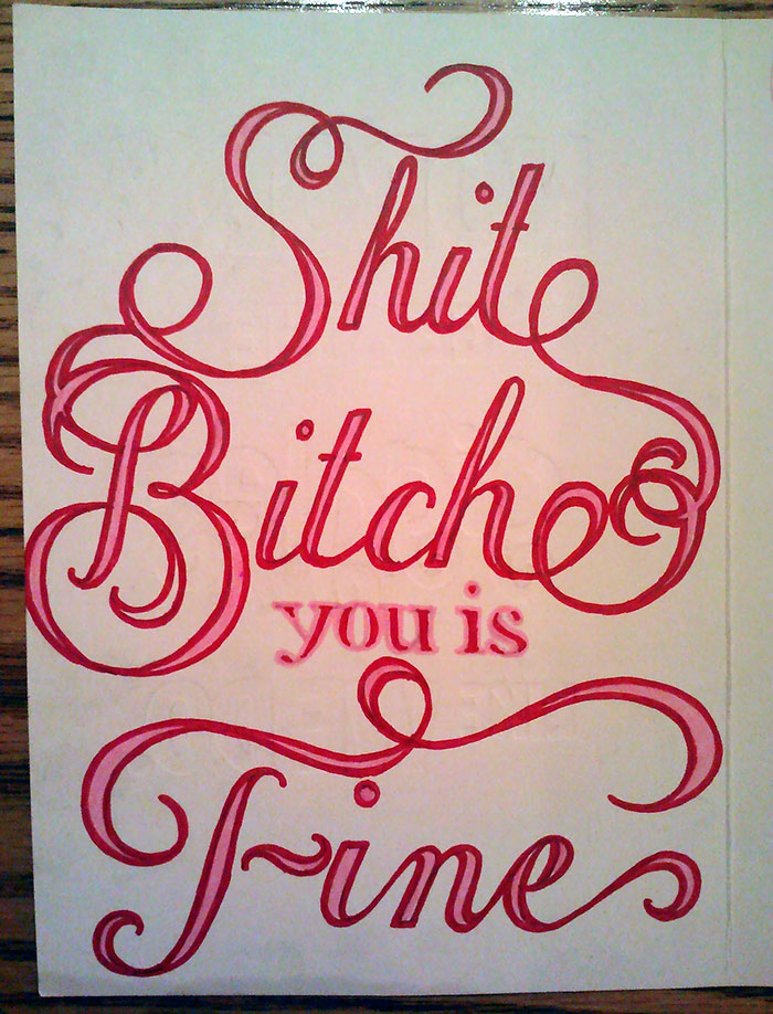 My Sister Requested A Valentine's Day Card For A Friend. "i Dunno, Just Write Something Pretty In Cursive Or Something."