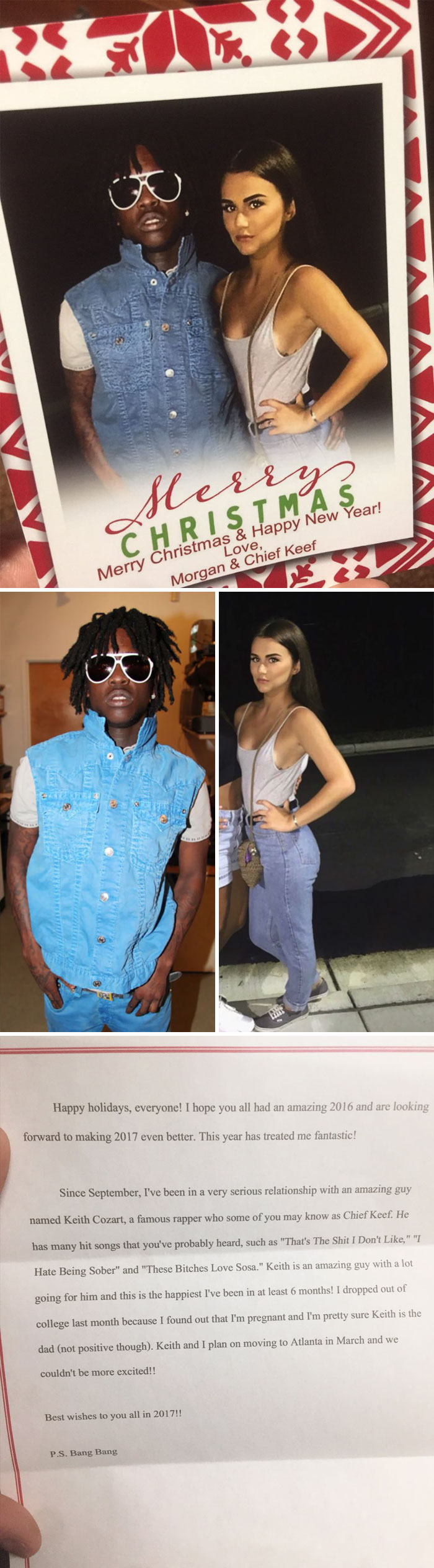 My Brother Is Such An Ass. He Photoshopped A Pic Of Me With Chief Keef & Sent Out These Christmas Cards