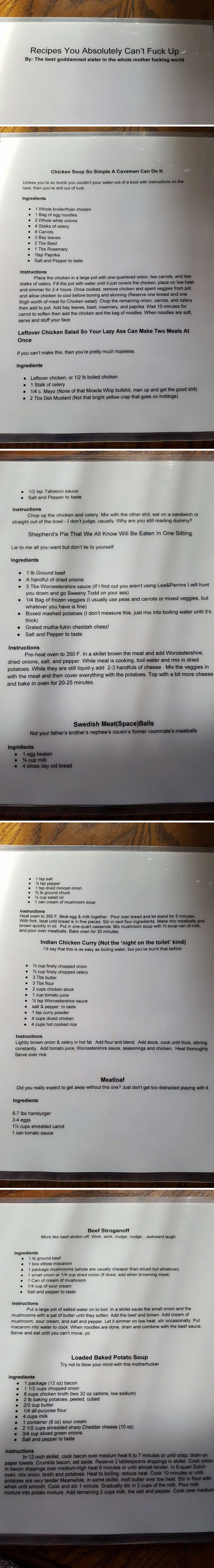 Recipe Book I Made My Kitchen Challenged Older Brother