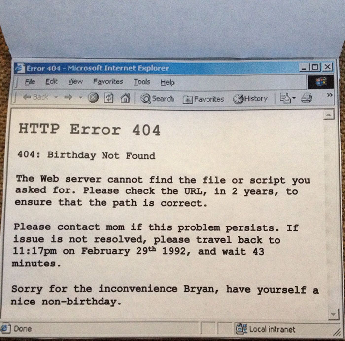 Birthday Card I Made For My Brother. He's A Leap Year Baby