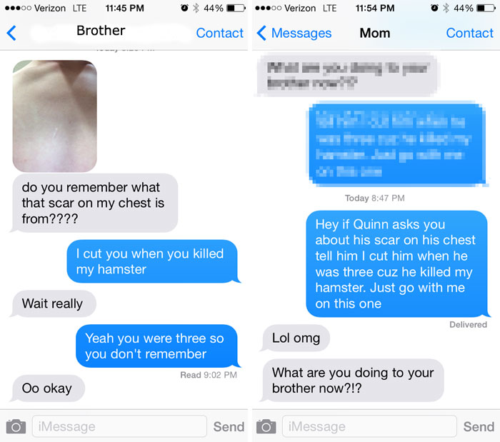 So Today My Brother Texts Me...