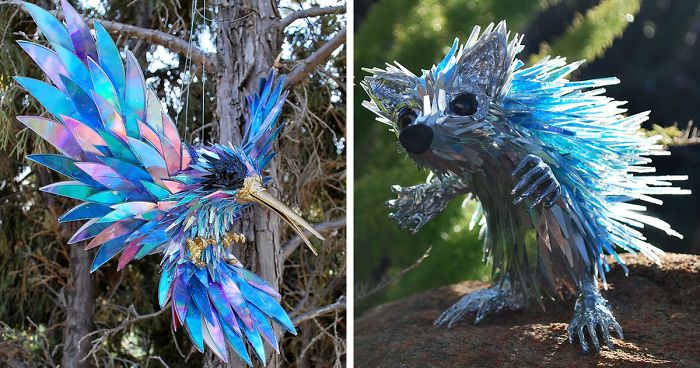 Artist Turns Old CDs Into Amazing Sculptures Instead Of Throwing Them Away