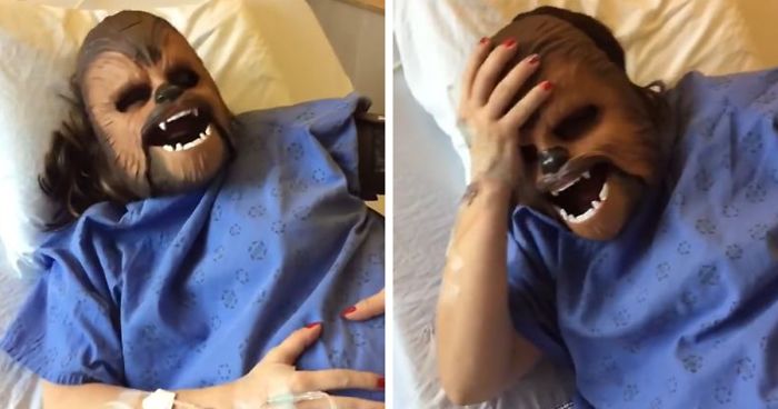 Woman Wears Chewbacca Mask During Labor, And You Really Have To See It