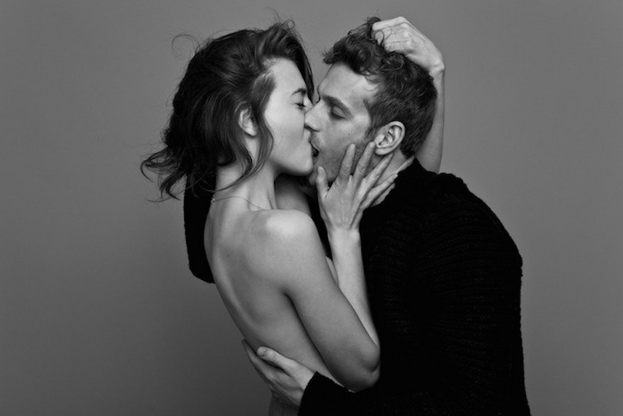 Couples Passionately Kissing.