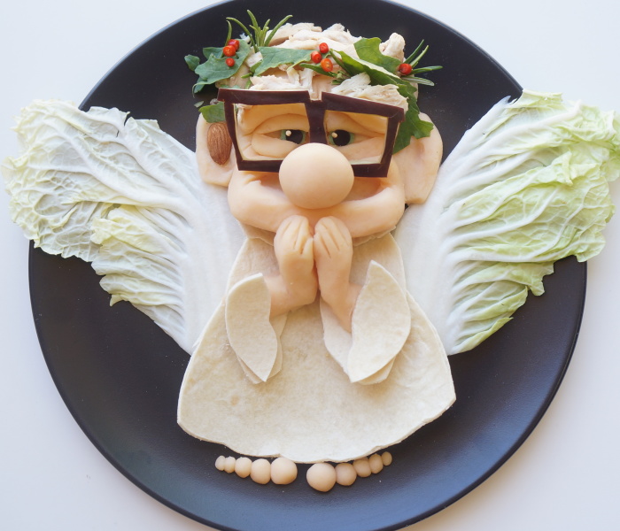 Para que mi hijo coma alimentos sanos, transformo su almuerzo en sus personajes animados favoritos