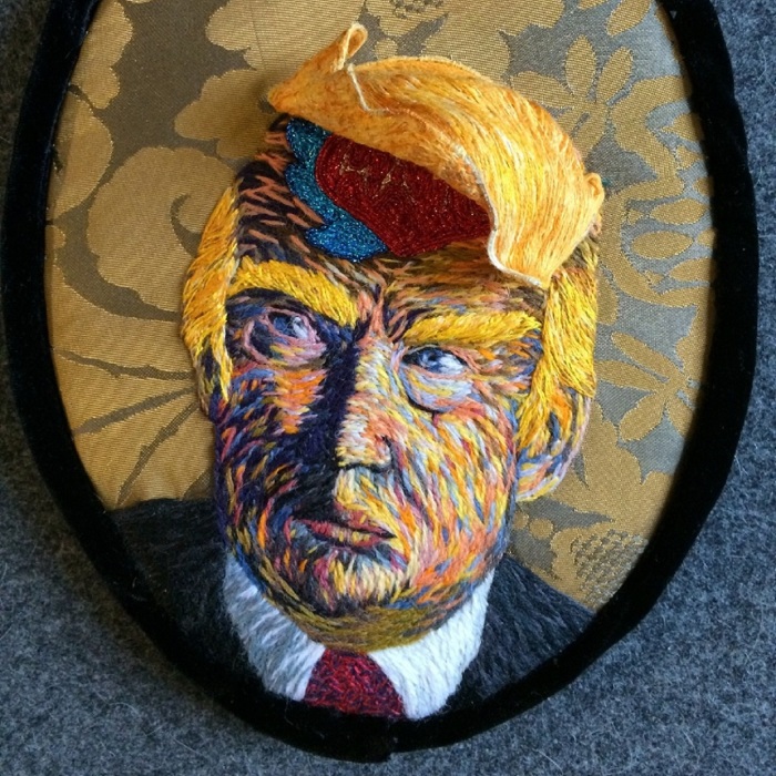 I Embroidered Political Portraits Of Donald Trump And Hillary Clinton