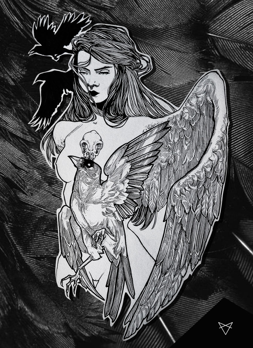 Artist Creates Dark Fairytale Paintings And Tattoos