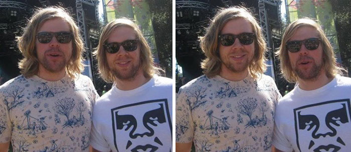 Two doppelgangers in a music festival 
