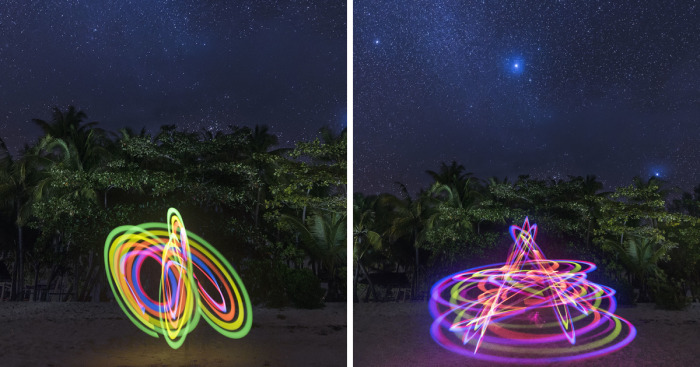 I Went To A Deserted Island To Shoot A Light Painting Series With Friends