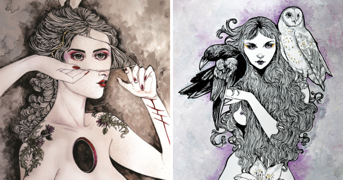 Artist Creates Dark Fairytale Paintings And Tattoos