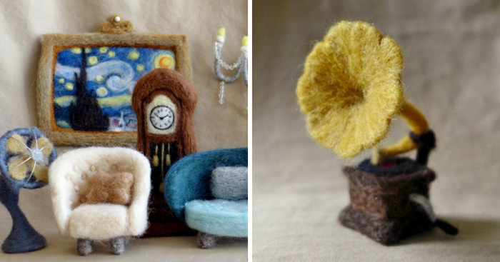 I Felt Tiny Antique Furniture From Wool