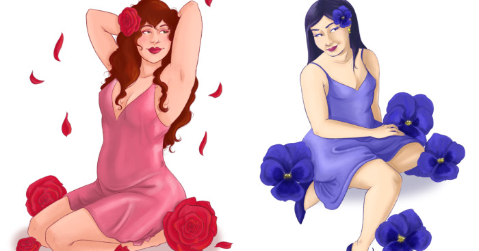 Rainbow Flowers Featuring Diverse Women