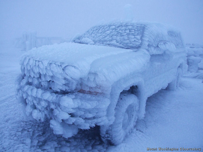 Icy Truck At The Top Of Mount Washington