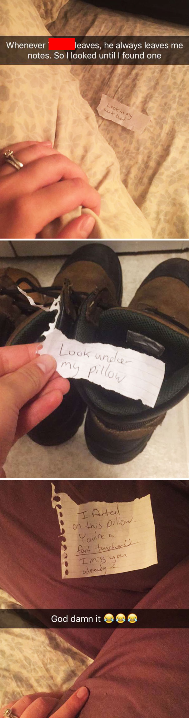 My Husband Always Leaves Me Notes When He Has To Leave Town For Work