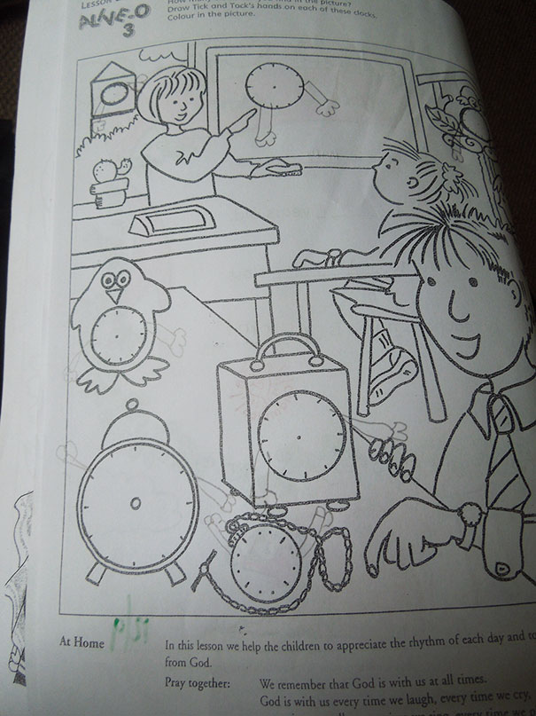 Directions Were To 'Draw Hands On The Clocks'