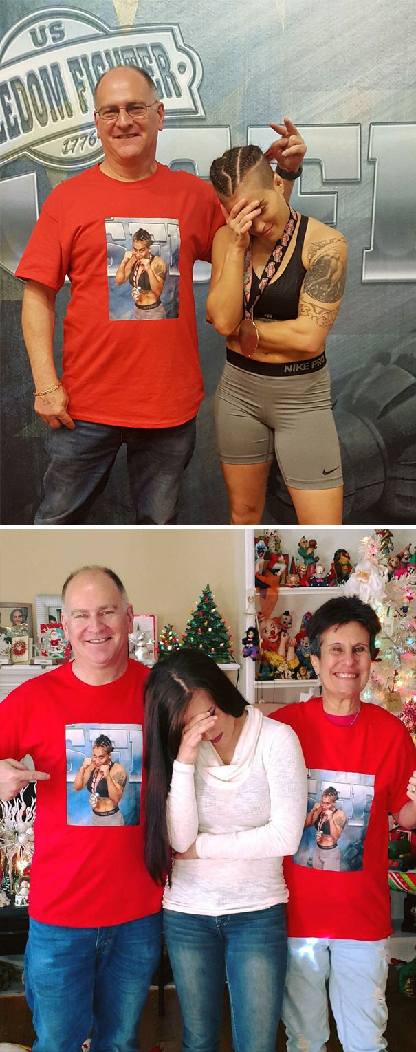 Expressing My Embarrassment That My Dad Got A Freaking Shirt With My Face On It