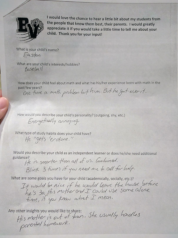 My Brother's High School Math Teacher Assigned Parental Homework. My Dad Was Not Happy