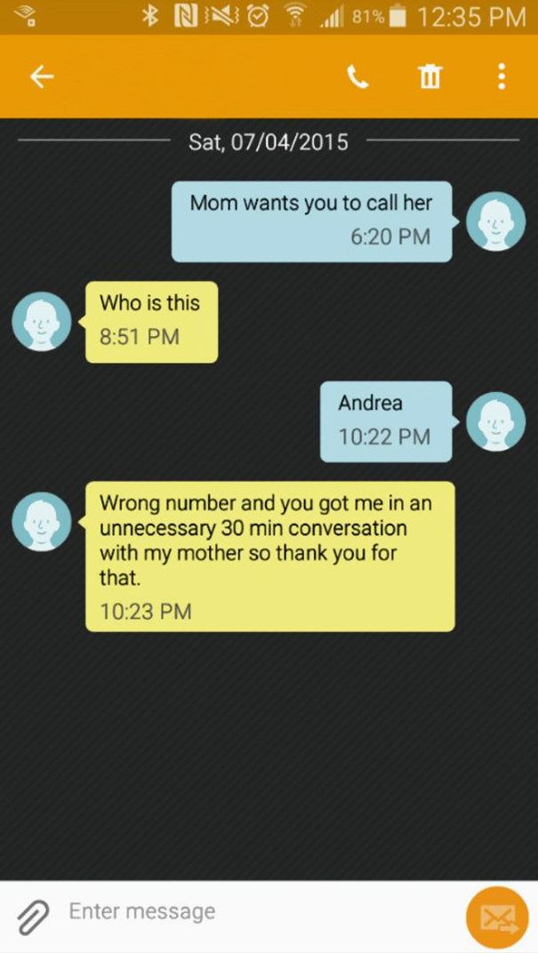 Wrong Number Text
