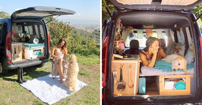 Woman Restores Old Van To Travel Around The World With Her Dog