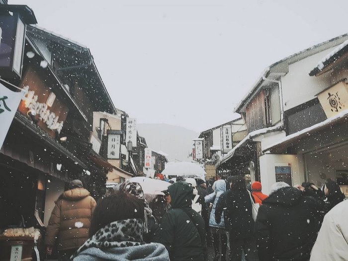 Heavy Snowfall In Kyoto
