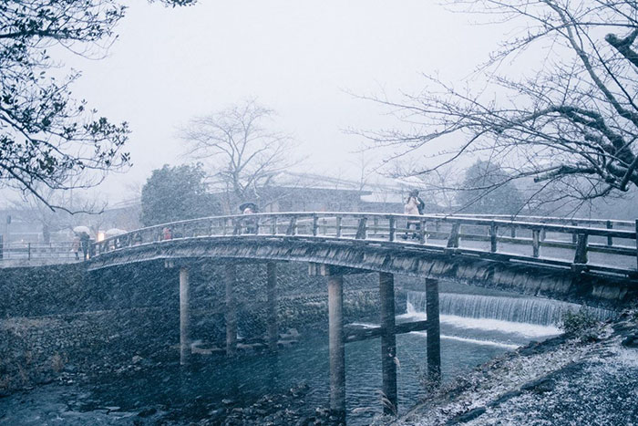 Heavy Snowfall In Kyoto
