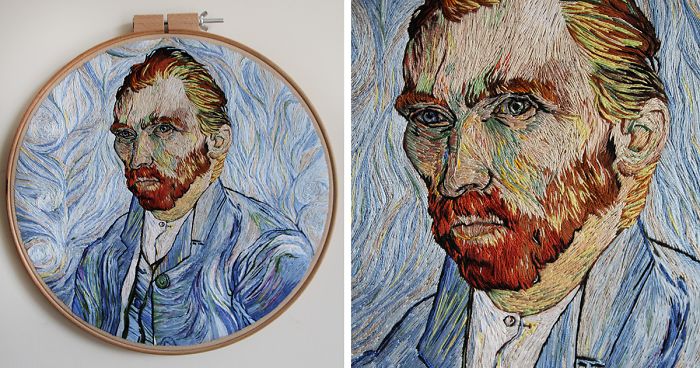 I Spent 350+ Hours Embroidering This Self-Portrait Of Van Gogh