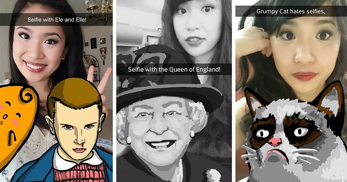 I Take Selfies With Celebrities Using Snapchat Drawing Tools
