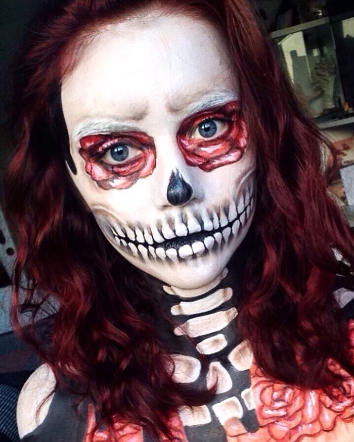 Detailed Face Art By A 15-Year-Old From Netherlands