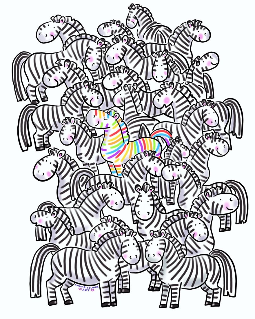 Stand Out From The Crowd - Rainbow Zebra