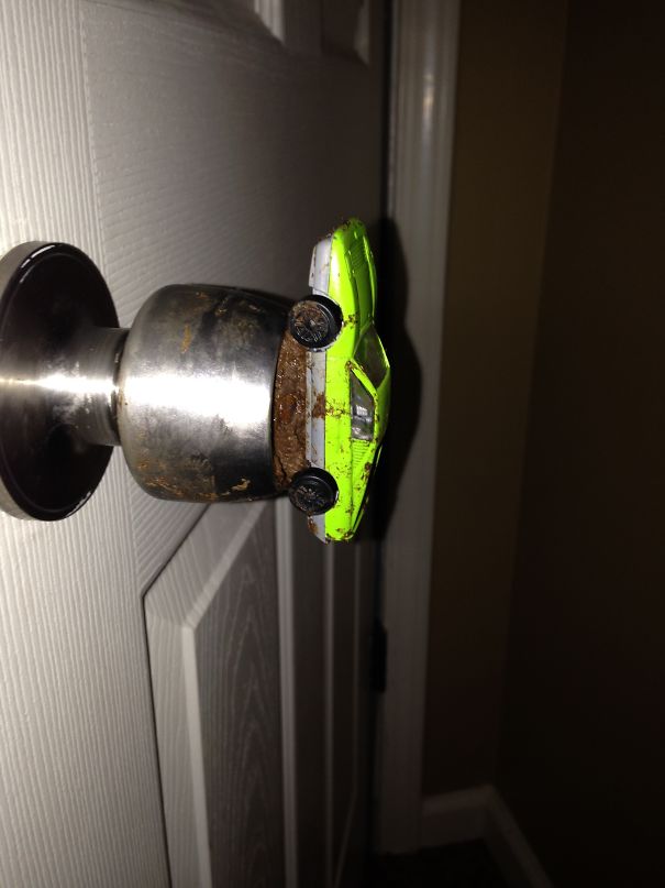 When You Realize Your Toddler Has Been Quite For Way To Long.. And This Isn't Chocolate