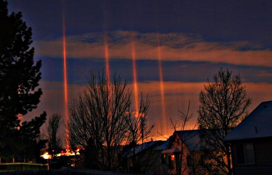 Light Pillars In Aurora, Co