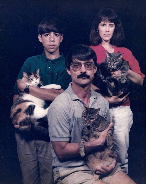 Men Posing With Cats