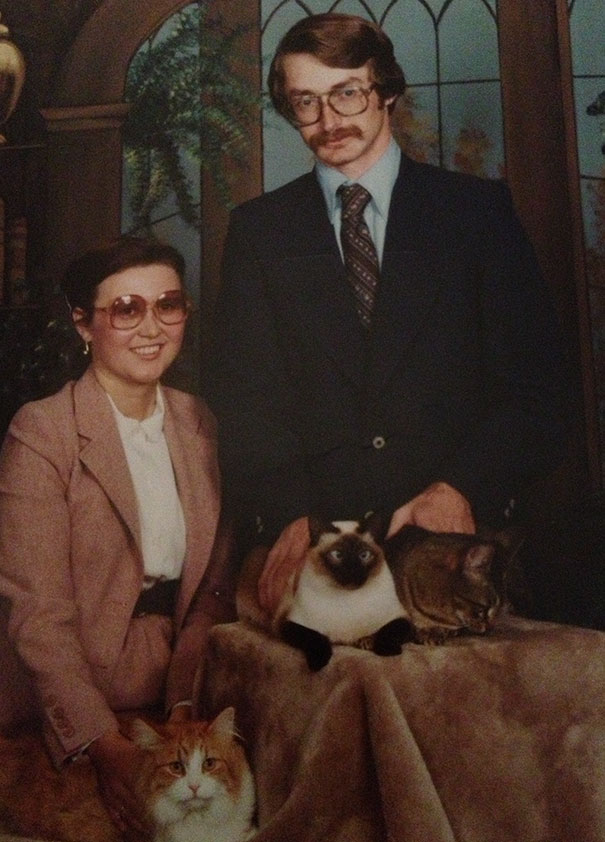 Men Posing With Cats