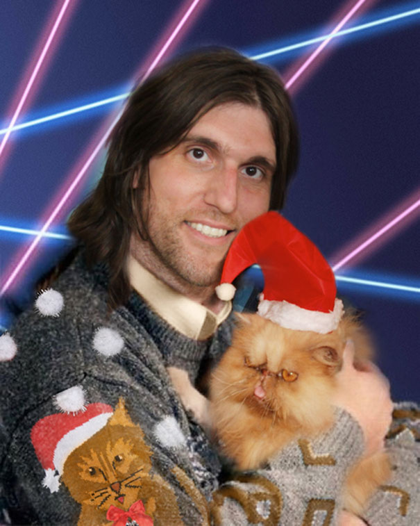 Men Posing With Cats