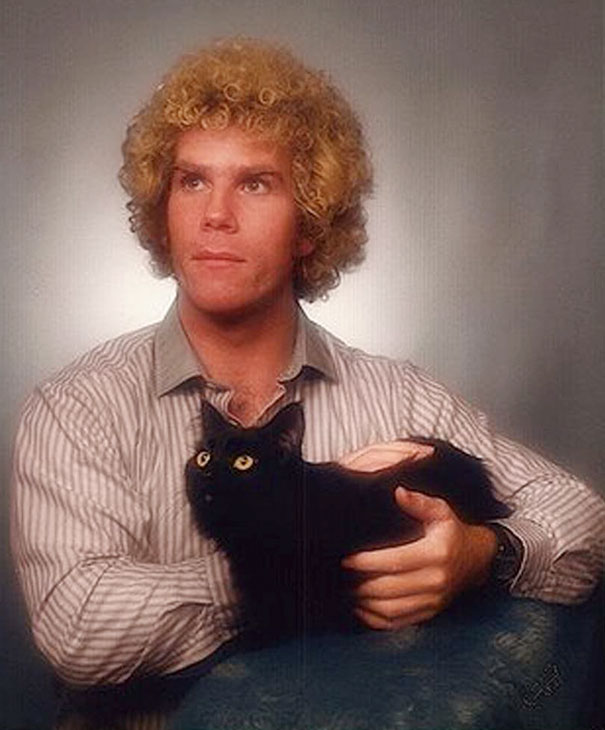 Men Posing With Cats