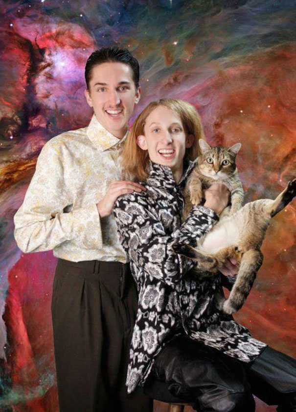 Men Posing With Cats